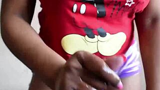 ebony milf gives jerk off instructions