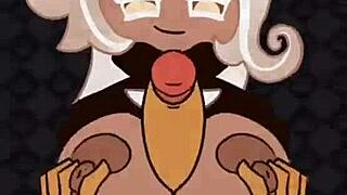 Latte Cookie Titfuck with Sexy Blonde Milf Action