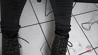 Resting Her Boots On My Cock And Balls