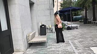 This milf is rocking a sheer bikini at the public pool, so sexy!