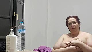 ‘I’m a mature woman with a big cock that I love to squeeze my hairy pussy,’ she said