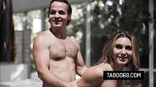 Blonde Milf Ella Reese Bangs Investigator in Threesome with Husband