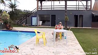 Pool boy left me sticky with cum!