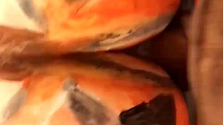 Hot MILF with big tits eagerly takes her friend's monster cock load in deepthroat