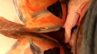 Hot MILF with big tits eagerly takes her friend's monster cock load in deepthroat