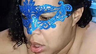 ebony babe deepthroats hairy cock and gets cum on ass 😍