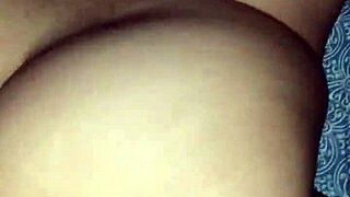Pumped up Latina milf shows off her large butt for XXX pleasure while her son is outside