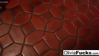 Busty blonde Olivia masturbates during Christmas 😘