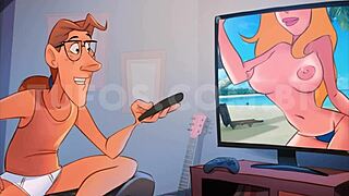 Animated video of a wild night of kissing and anal sex between Mommy and son