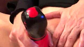 Mature milf gets plenty pleasure from rubbing a large toy in her smooth and shaved vagina