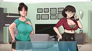 House Chores 3: Sneaky Handjob From Big Breasts Maid On Big White Cock