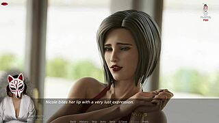 Mature visual novel game features Asian gamer girl exploring her sexuality