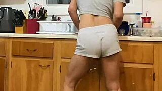 Anna Maria, mature Latina, teases while doing dishes?