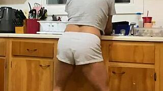 Anna Maria, mature Latina, teases while doing dishes?