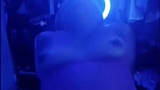 Neon Party With Rellenita MILF Riding Cowgirl At The Party