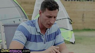 European babe gets drilled by big black cock in doggy foursome