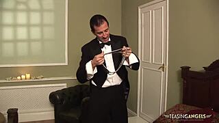 Black hottie says, 'Let's have some fun with this horny servant.'