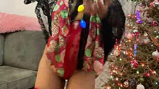 Anna Maria In Red Lingerie Christmas