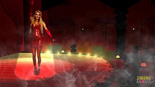 busty blonde milf masturbates with big dildo then shares two cocks with brunette babe for facial