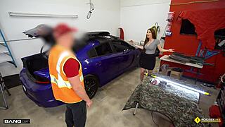 Big tits milf fucked by mechanic!