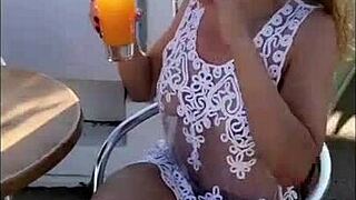 Mature milf proudly used to show off her assets in public