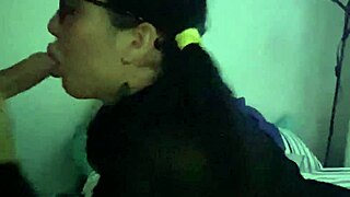 big tits milf gives blowjob in lingerie