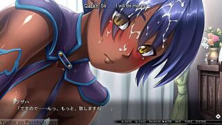 Busty princess undergoes hypnosis in visual novel scene
