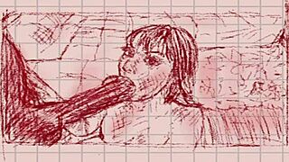 Drawing milf blowjob with dark big dick hentai for you