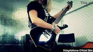 hot blonde vicky vette relaxes in lingerie