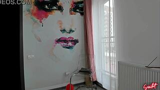 Sexy Blonde In Lingerie Shows Big Tits Closeup For You.