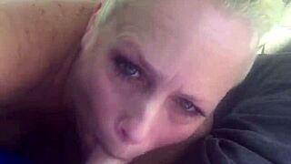 Slutty wife gives blowjob then rides husband POV.