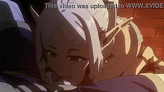 弗里伦在动漫场景中感受强烈快感