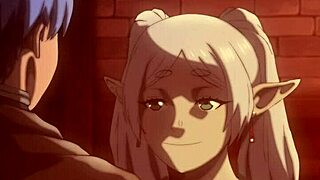 弗里伦在动漫场景中感受强烈快感