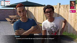 Whore Melody gets bent over doggystyle with big tits and cum in lesbian gameplay