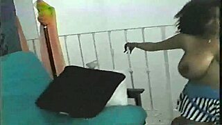 This is mature black woman gets deepthroat and cums on camera