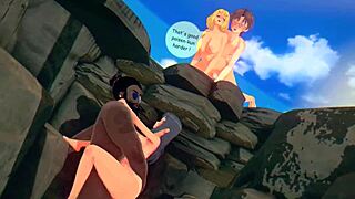 A Japanese Hentai Video where Mom wanders around cavorting with a young hunk
