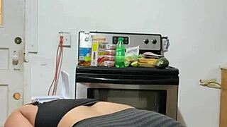 anna maria in mature latina black workout apparel. part 2 of her teasing session