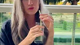 Chopsticks and exotic fruits sexy blonde teen models