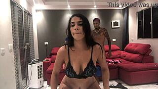 Mineirinha dances for the guys with dental floss and Hot MILF