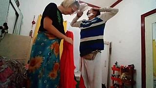 In a 1992 video, Casa's mom show off her big tits