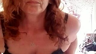 She puts the lotion on her sexy skin