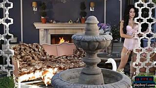 Two gorgeous brunette models tease with striptease and poses