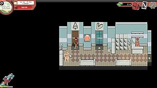 Mature themed hentai game, public gym masturbation