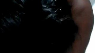 minha preta deepthroats big cock in lingerie orgasm