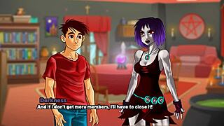 Visual novel, mature mom in 3d cartoon, wants my cum