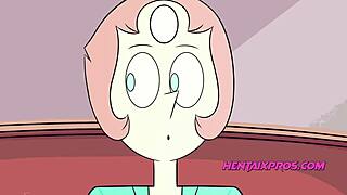 Cartoon parody with a double sided dildo and anime hentai elements