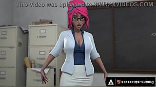 Horny teacher drills student in class in rough hentai sex
