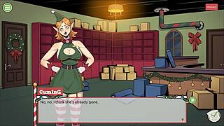 Playful Christmas hentai game with voluptuous Mrs. Claus