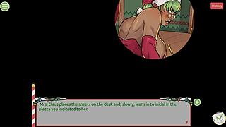 Playful Christmas hentai game with voluptuous Mrs. Claus