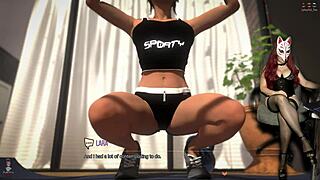 Sexy cosplayer enjoys Croft adventures episode